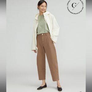Brown Everlane utility barrel pants